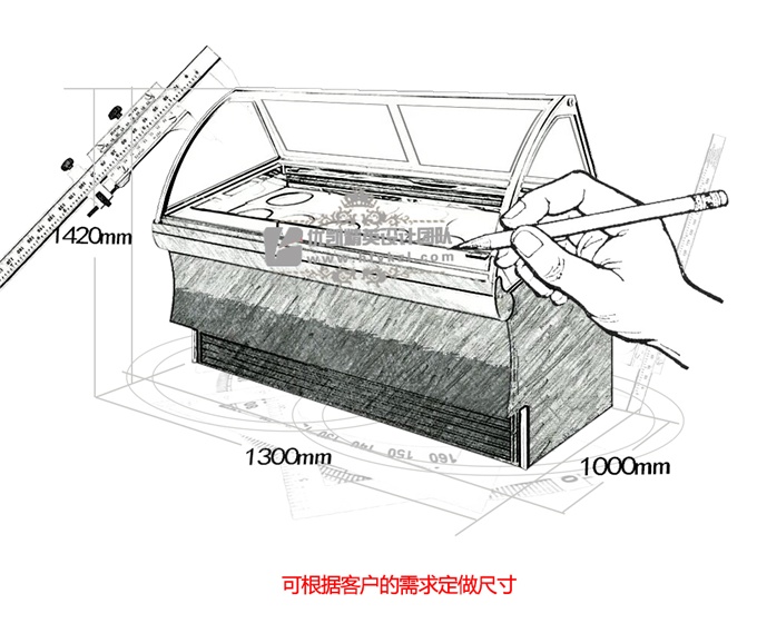 內凹型冰淇淋柜