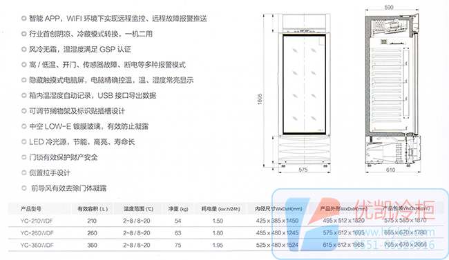 單門藥品陰涼柜參數