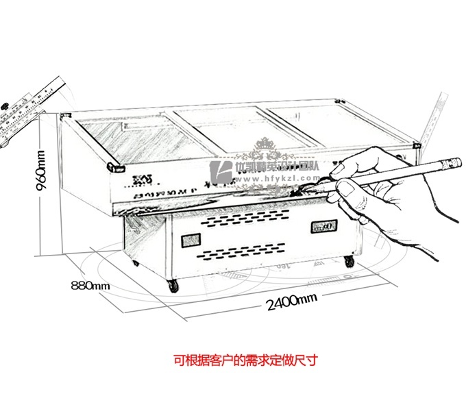 HX-D型大斜坡海鮮島柜（暢銷產品）