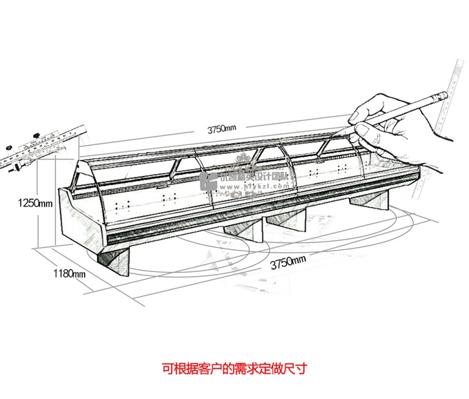 B系列飛機腳分體式風冷熟食柜