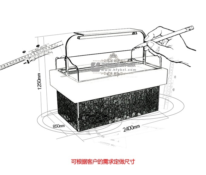 優凱-豪華船形三明治冷藏展示柜