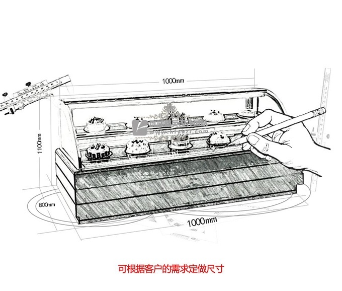 DG-DA豪華木質弧形蛋糕柜