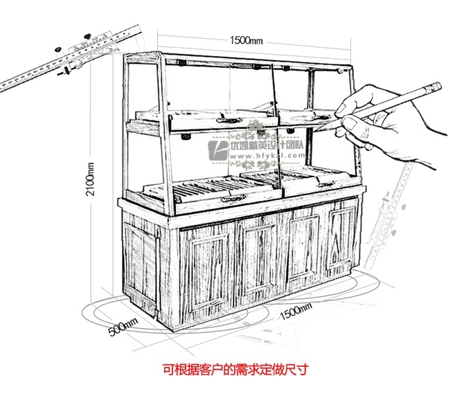 MB-16A3木質單邊面包柜