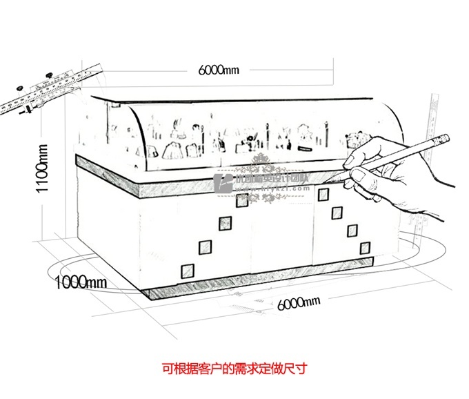 MB-ZDB單層弧形彈力門面包柜