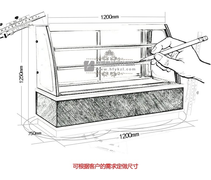 DG-A4型第四代弧形蛋糕柜