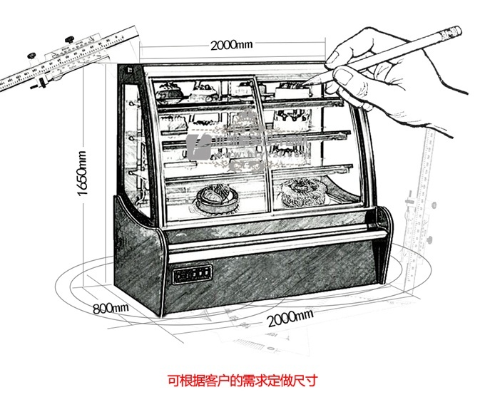 DG-DB型歐式前移門蛋糕柜